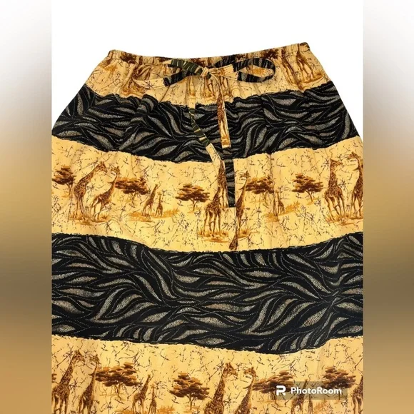 Giraffe Skirt Set S Skirt M Blouse Safari Jungle Vintage Intriguing Threads VGC - Picture 7 of 13